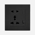 پریز هوشمند به همراه شارژر USB برند Evotech سری Piano مشکی