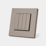 کلید چهار پل سنتی Livolo PVC طوسی