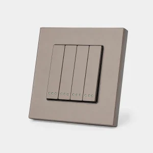 کلید چهار پل سنتی Livolo PVC طوسی