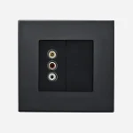 سوکت صدا و تصویر شیشه‌ای مشکی