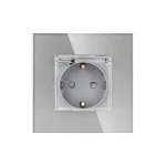 پریز برق درپوش دار PVC طوسی