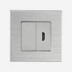 سوکت HDMI 1/2 آلومینیومی نقره‌ای