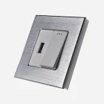 سوکت USB 1/2 آلومینیومی نقره‌ای جانبی