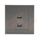 شارژر دوبل USB سری پیانو Evotech خاکستری
