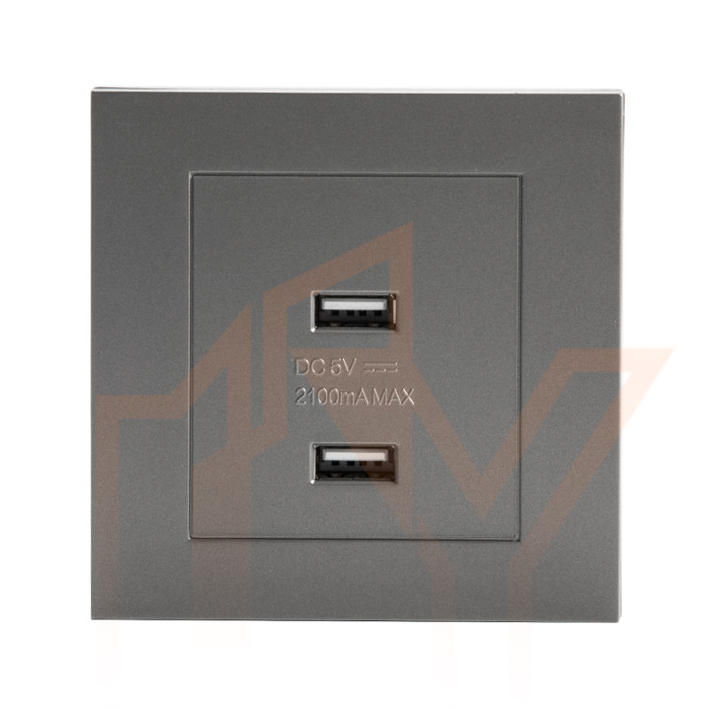 شارژر دوبل USB سری پیانو Evotech خاکستری شارژر دوبل USB سری پیانو Evotech خاکستری