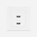 شارژر دوبل USB سری پیانو Evotech سفید