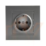پریز برق ارت دار سری پیانو Evotech خاکستری