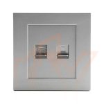سوکت شبکه و تلفن سری پیانو Evotech خاکستری