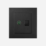 سوکت تلفن و آنتن تلویزیون سری پیانو Evotech مشکی
