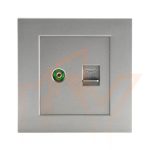 سوکت تلفن و آنتن تلویزیون سری پیانو Evotech خاکستری